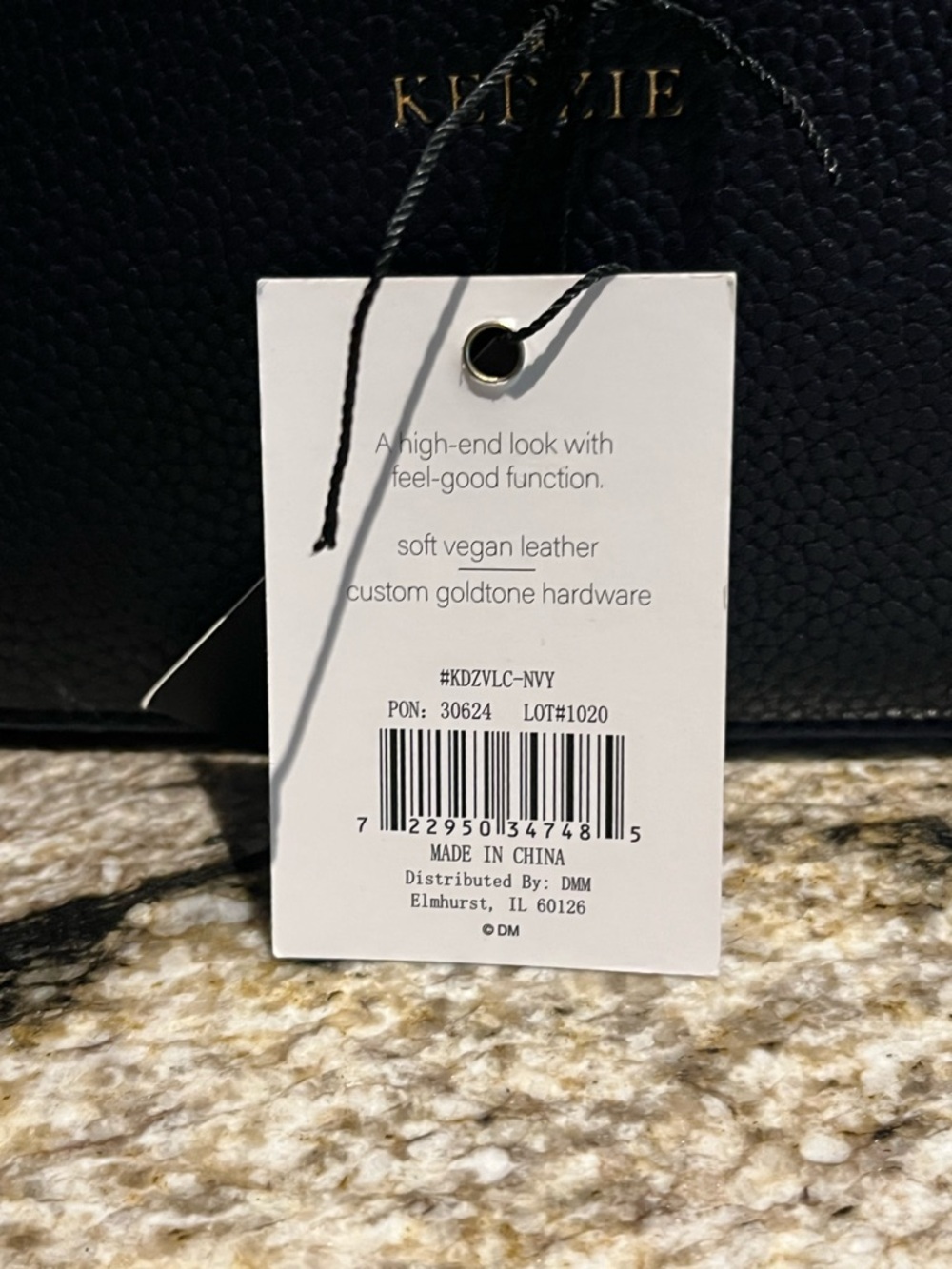 Kedzie Navy Crossbody Bag with Striped Extra Strap - Picture 6 of 15